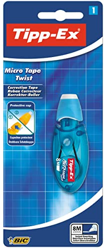 Tipp-Ex Korrekturroller Micro Tape Twist mit Schutzkappe, 8m x 5mm, 1er Pack, Ideal für das Büro, das Home Office oder die Schule