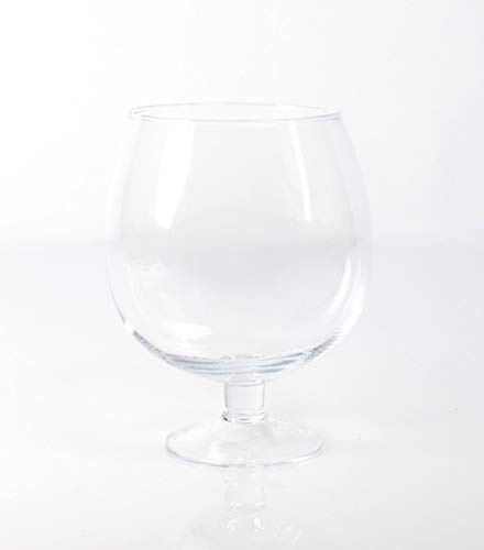 INNA-Glas Kugelvase - Brandy Glas Liam mit Fuß, klar, 20cm, Ø 15cm | Glasvase - Dekovase
