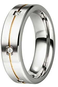 DOOSTI Freundschaftsring/Partnerring Eleganz Titan mit Gratis Gravur