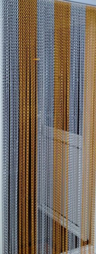 'Gold/Silver' - Premium Aluminium Chain Blind/Screen Blind/Insect Screen/Chain Screen/Fly Screen/Strip Blind/Bug Blind-UK Standard Door Size: 80cm