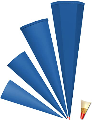 alles-meine.de GmbH Schultüte - Rohling - kräftiges/dunkel BLAU Größenwahl - 35 cm bis 100 cm 6-eckig - OHNE Tüll Abschluß - mit Holzspitze___ Zuckertüte ALLE Größen - Rot..