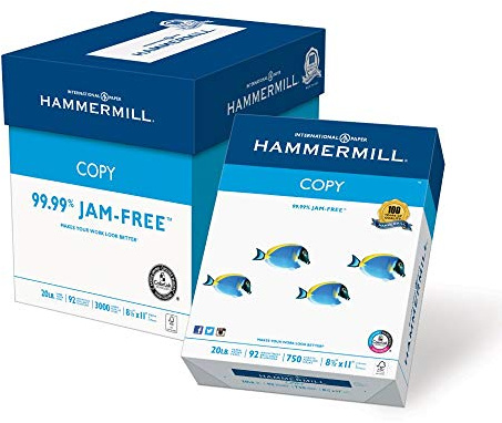 Hammermill Printer Paper, 20 lb Copy Paper, 8.5 x 11-4 Bulk Packs (3000 Sheets) - 92 Bright, Made in the USA