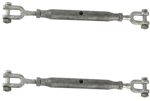 AB Tools Rigging Screw 16mm Galvanised Jaw to Jaw 2 PACK Turnbuckle Straining DK69