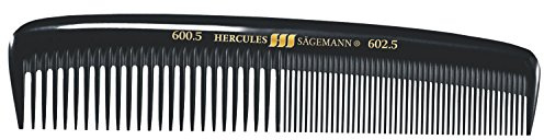 HERCULES SÄGEMANN - 600-602 LE Herren Taschenkamm mit Lederetui | Herren Kamm mit grober und feiner Zahnteilung | Für Styling von Männer-Frisuren | Größe: 5 Zoll