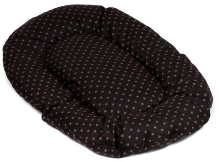 adena Hundekissen oval 70 x 42 cm - Tupfen braun
