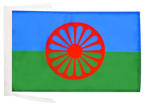 AZ FLAG Bandera Gitana 45x30 cm Poliéster 100D Cuerdas | Uso interior y exterior Enseña de los gypsy costuras dobles y bordes reforzados