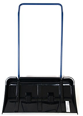 Prosperplast großer Schneeschieber Arctic Eco mit Rolle unter der Schaufel aus Kunststoff, Schwarz – robuste Schneeschaufel mit Aluminuimkante