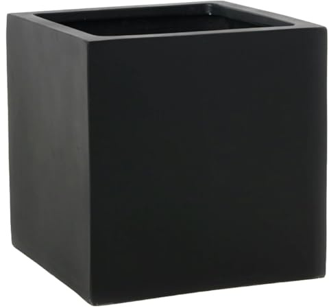 VIVANNO Pflanzkübel Fiberglas Block - 30x30x30 cm - Anthrazit Matt | Frostsicherer Blumenkübel quadratisch für Draußen und Drinnen, Wetterfestes Gefäß mit 27 Liter Volumen