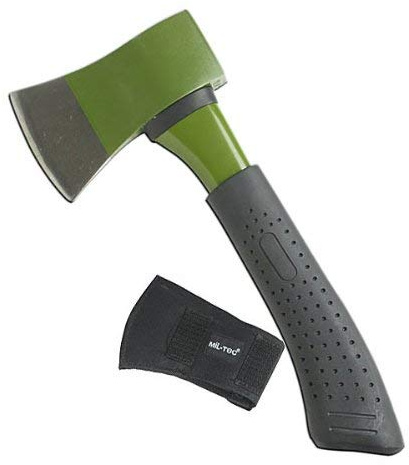 Hacha de acero macizo con funda para la cabeza