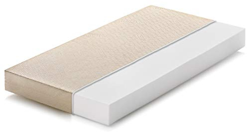 Marcapiuma Materasso Bambino 70 x 140 alto 10 cm, Bamby, Materassino Baby in Waterfoam Schiuma Espansa, Traspirante, Rivestimento Sfoderabile Antiacaro Lettino Neonato, 100% Made in Italy