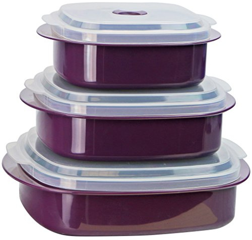 Calypso Basics by Reston Lloyd 6-Piece Microwave Cookware, Steamer and Storage Set, small (20502)