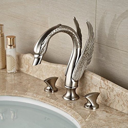 Gowe Largement Swan de salle de bain Lavabo Robinet double poignées Meuble lavabo robinet mitigeur