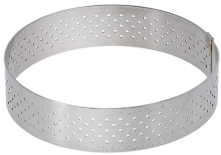 de Buyer - runder Tortenring VALRHONA aus perforiertem Edelstahl - Durchmesser 7,5cm , Höhe 2cm - 3099.03, Silber