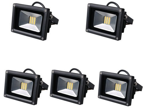 ALPHA DIMA 5pcs 20W LED Foco Proyector,SMD LED Reflector Industrial para Exteriores,Resistente al agua IP65,2800-3200K Blanco Cálido,Foco para Garaje,Jardín,Fábrica,Bodega y Patio etc.