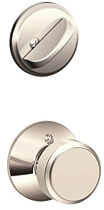 Schlage F59 BWE 618 Bowery Knob Interior Single Cylinder Deadbolt, Polished Nickel (Interior Half Only)