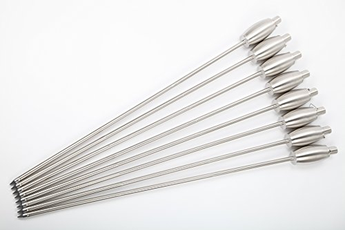 8 X TORCIA Fiaccola da Giardino in Acciaio Inox 115 cm