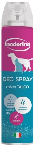 Inodorina Talkdoftande hunddeodorant (300 ml) – Uppfriskande och hygienisk effekt – neutraliserar dålig lukt och skyddar pälsen – perfekt efter grooming