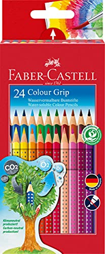 FABER-CASTELL 112424 - Buntstifte Set Colour Grip 2001, 24 Stück im Kartonetui