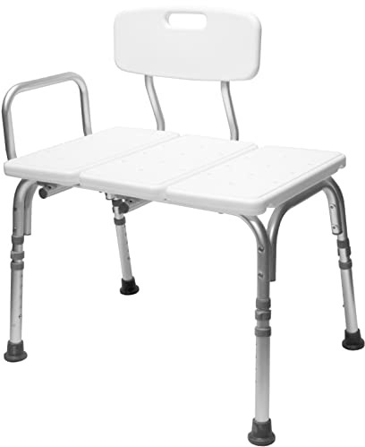 Carex Shower Bench Seat for Seniors, Bathtub Transfer Bench, Elderly, Disabled - Tub Transfer Bench with Height Adjustable Legs - Shower Bench Converts to Right or Left Hand Entry