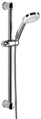 Tatay Alcachofa Ducha Calma con Barra y Manguera 1.5M, 10 cm de Diámetro, de ABS, 5 posiciones, Sistema de Ahorro de Agua y Antical, Cromado, 16x7x69 cm