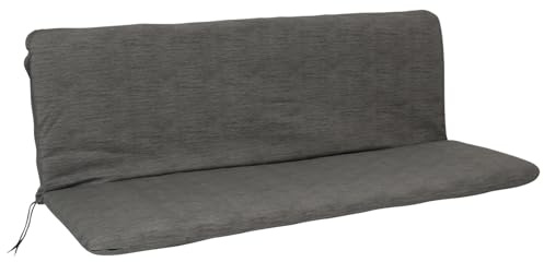 DEGAMO Auflage Bankpolster Arizona für Gartenbank 3-sitzer 135x88cm, mit Rückenteil, anthrazit grau