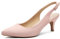 Greatonu Women's Pointed Toe Slingback Dress Court Shoes, Light Pink - 7 UK
