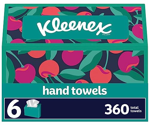 Kleenex Disposable Paper Hand Towels, 6 Boxes, 60 Tissues per Box (360 Total Tissues), Packaging May Vary