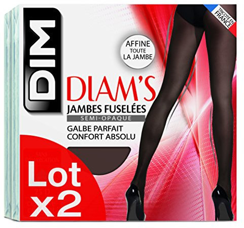 Dim Femme Diam's Jambes Fuselées X2 Collant, Noir, XL EU