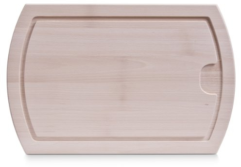 Zeller 22770 Tranchierbrett mit Rille, Buche, L 44 x B 29 x H 2 cm