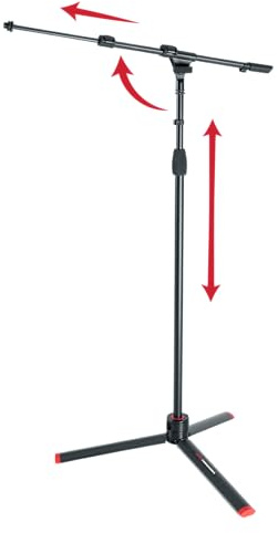Gator Frameworks ID-Serie Mikrofonständer mit leicht verstellbaren CAM-Auslösern und Schwenkarm; (GFW-ID-MIC)