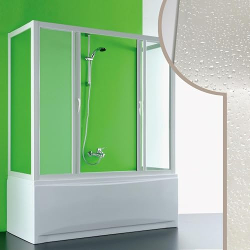 Cabine douche 3 côtés Pare-Baignoire 70x160x70 CM en acrylique mod. Plutone 2 avec ouverture centrale