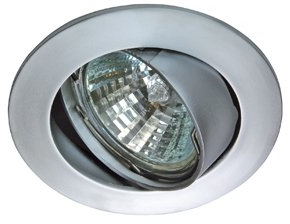 Rutec Alu-Druckguss-Einbaustrahler für MR16, IP20, Ø 8.2cm, mit Sprengring, ohne Fassung, schwenkbar, Chrom matt