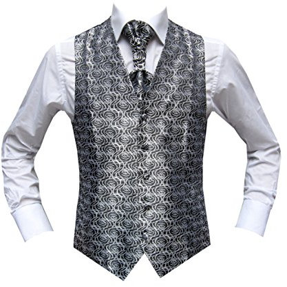 MMUGA Hochzeit westen Set mit Plastron Grau 46