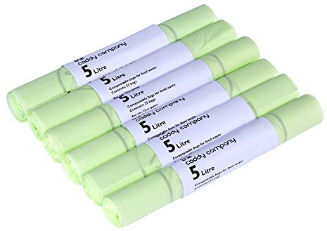 The Caddy Company Compostable Bin Liners 5 Litre, 150 Bags, Green