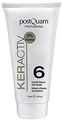 PostQuam - Serum para Pelo con Keratina para Alisar el Cabello - Bálsamo Alisador KerActiv nº 6 - Tratamiento de Alisado Permanente e Hidratación Profunda con Queratina y Proteínas de Trigo - 75 ml