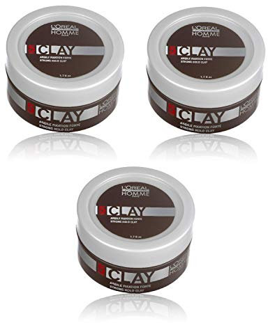 Loreal LP Homme Clay Paste 3 x 50 ml Styling Intensiver Matt-Effekt für starke Fixierung