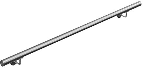 Pasamanos acero inoxidable 316 barandilla baranda pasamanos para pared pared escalera Montaje 40-1000 cm V2Aox, Longitud:190 cm