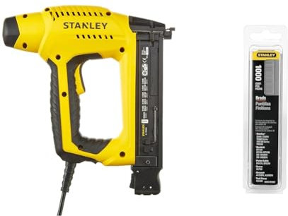 STANLEY Cloueur Électrique Facile à Charger - Mécanisme Antiblocage - Réglage de Puissance & 1-SWK-BN0625T Clous Type J-18GA, Argent, 15 mm