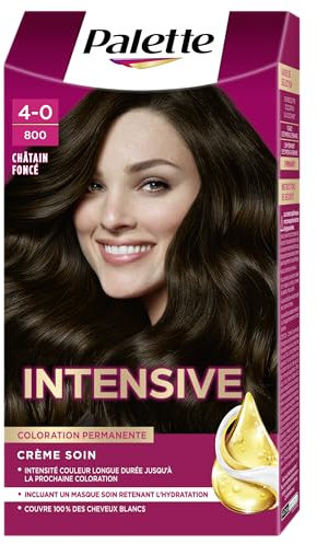 Schwarzkopf - Palette - Coloration Permanente Cheveux - Crème Soin - Couvre 100% des Cheveux Blancs - Tenue 8 semaines - Chatain Foncé 800