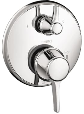 hansgrohe Ecostat Classic Pressure Balance Shower Valve Trim with Diverter in Chrome, 04449000