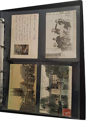 Family Tree Folk - A4 Clear Acid Free Archival Postcard Sleeves for Ring Binder Albums - 4 Pockets per Page (10 Pack)