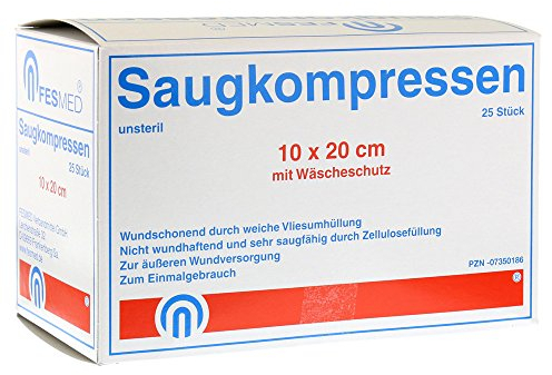 SAUGKOMPRESSEN unsteril 10x20 cm 25 St
