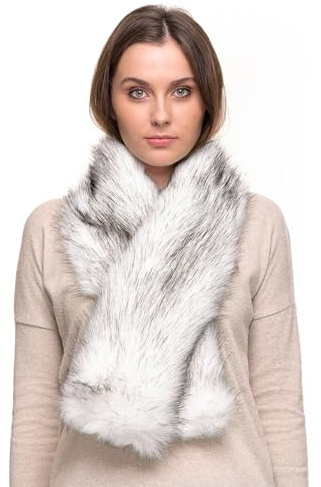 Futrzane Classic Schal - Pelz Schal Damen - Winter Fellkragen Lang Fellschal