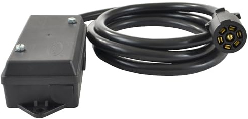 Conntek 10110-124BX Overall 10FT 7-Way Plug Inline Trailer Cord with 7-Gang Junction Box