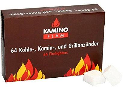 KaminoFlam Grillanzünder Würfel 64 Stück - Kaminanzünder - Kohleanzünder - Grill Anzünder für Kohle & Holz - Feueranzünder für Grillkamin & Ofen