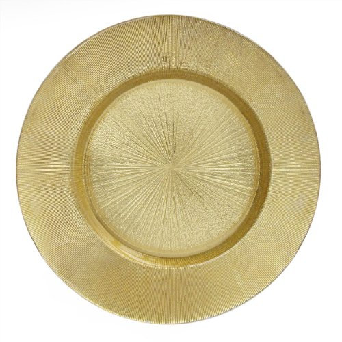 ChargeIt! By Jay Antique Glass Charger Plate, Light Gold