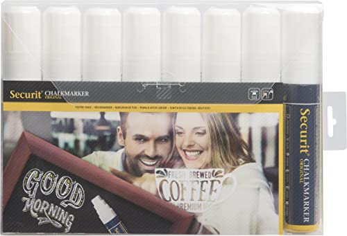 KREIDEMARKER 7-15MM WEISS 8ST. | Für nicht-poröse Oberflächen wie Kreidetafeln, Glas, Spiegel