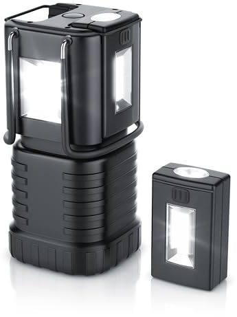 Brandson - LED Campinglampe Laterne - 2 abnehmbare Taschenlampen - LED Camping-Leuchte - hohe Energieeffizienz