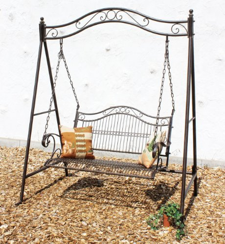 DanDiBo Hollywoodschaukel Metall Antik 2 Sitzer Gartenschaukel 082505 Schaukel Garten Schmiedeeisen