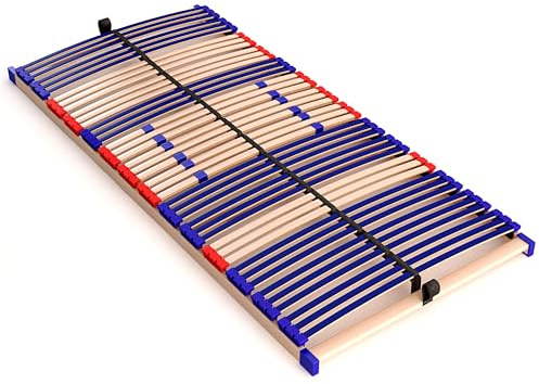 stabiler Lattenrost 100% BUCHE Lattenrahmen - nicht verstellbar, starr - SCHULTERFRÄSUNG, 7 Zonen, 42 Federleisten, Härte-Regulierung, Mittelgurt - FIX SLEEP BEST 42® unmontiert (100x190cm)